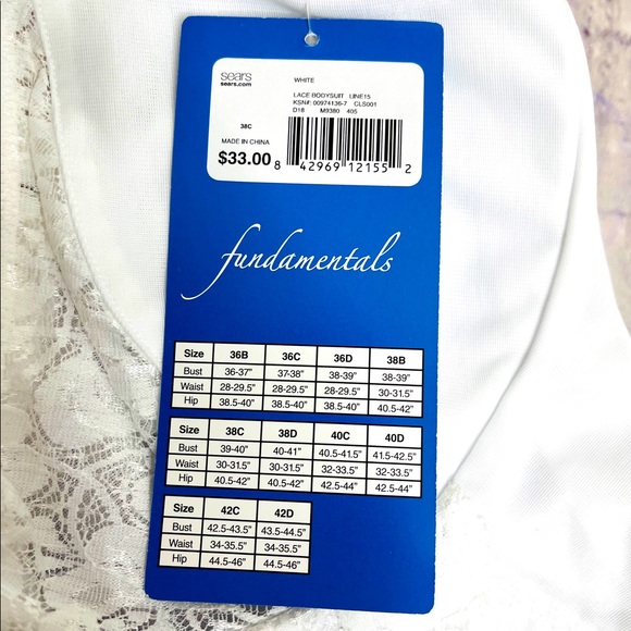 White Lace Shapewear Bodysuit sz 36,38, 40, NWT - Picture 15 of 16